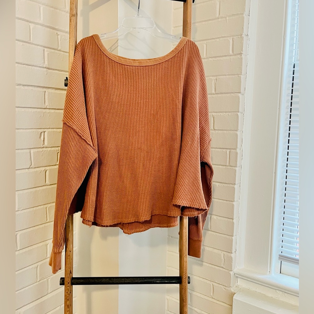 Rust Waffle Knit Thermal - Picture 2 of 8